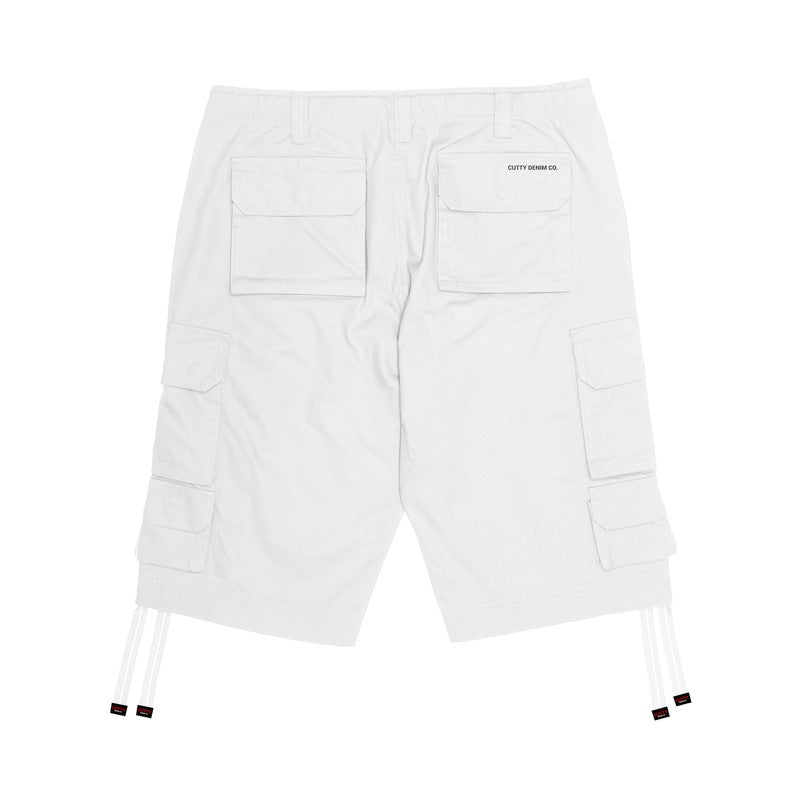 Cutty Mens Multi Pocket short- White