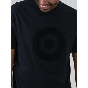 Ben Sheman Mens Target Towelling Applique Tee - Black