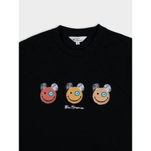 Ben Sherman Mens Happy Bears Tee Shirt - Black