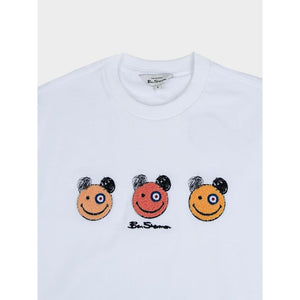 Ben Sherman Mens Happy Bears Tee Shirt - White