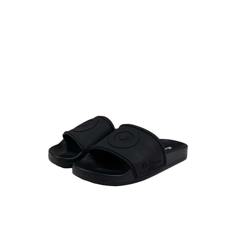 Ben Sherman Mens Shoes Target Embossed Slides - Black