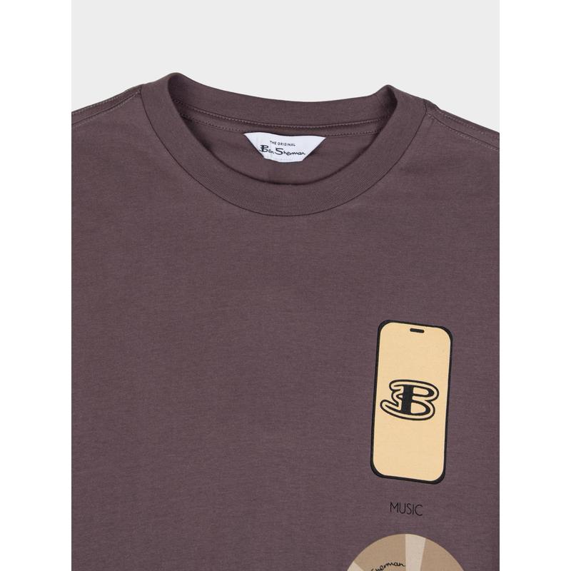 Ben Sherman Music Innovation Mens Tee Shirt - Cocoa Po