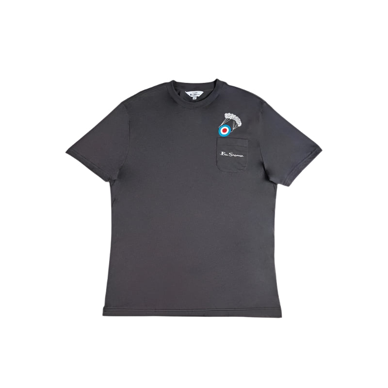 Ben Sherman Target Parachute Tee - Charcoal