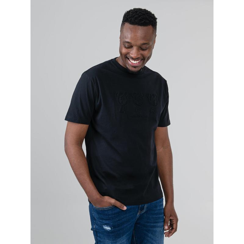 Ben Sherman Trio Bears Embossed Tee Shirt - Black