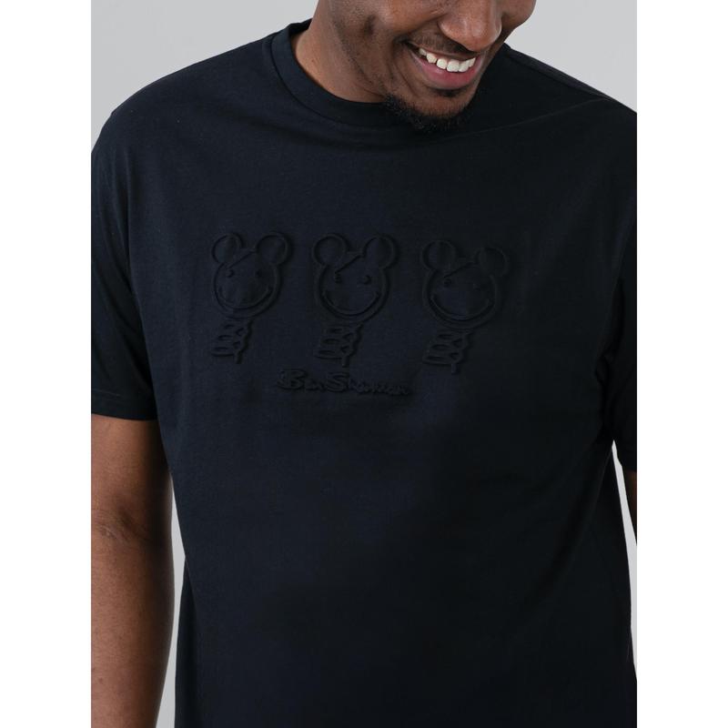 Ben Sherman Trio Bears Embossed Tee Shirt - Black