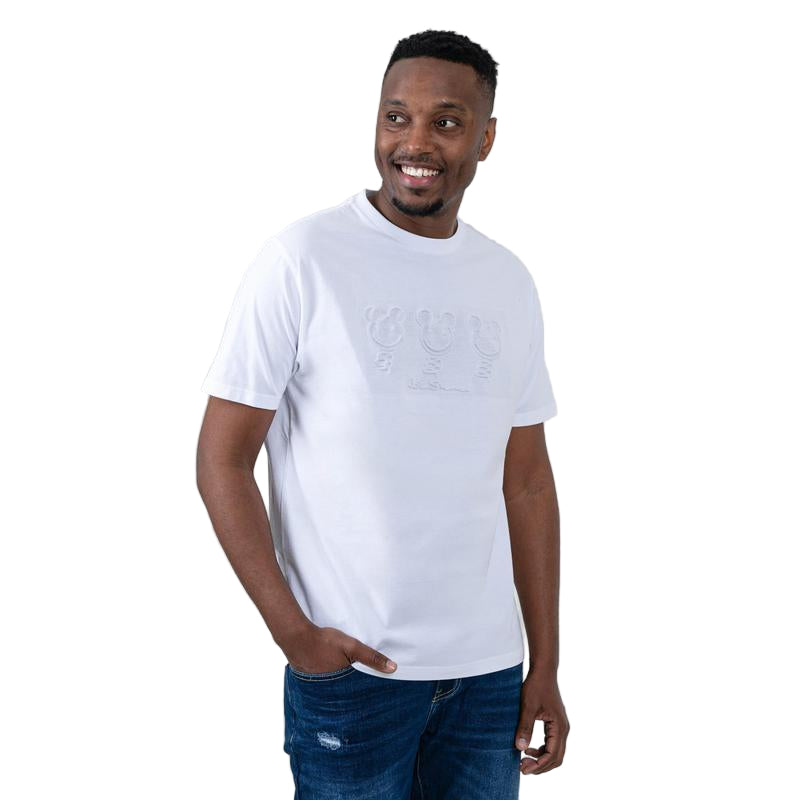 Ben Sherman Trio Bears Embossed Tee Shirt - White
