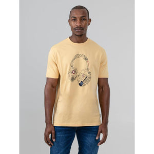 Ben Sherman Typography Headphones Tee - New Wheat