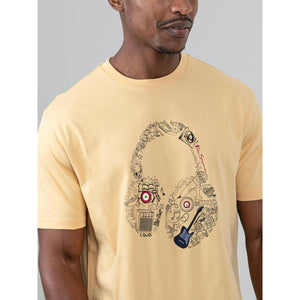 Ben Sherman Typography Headphones Tee - New Wheat