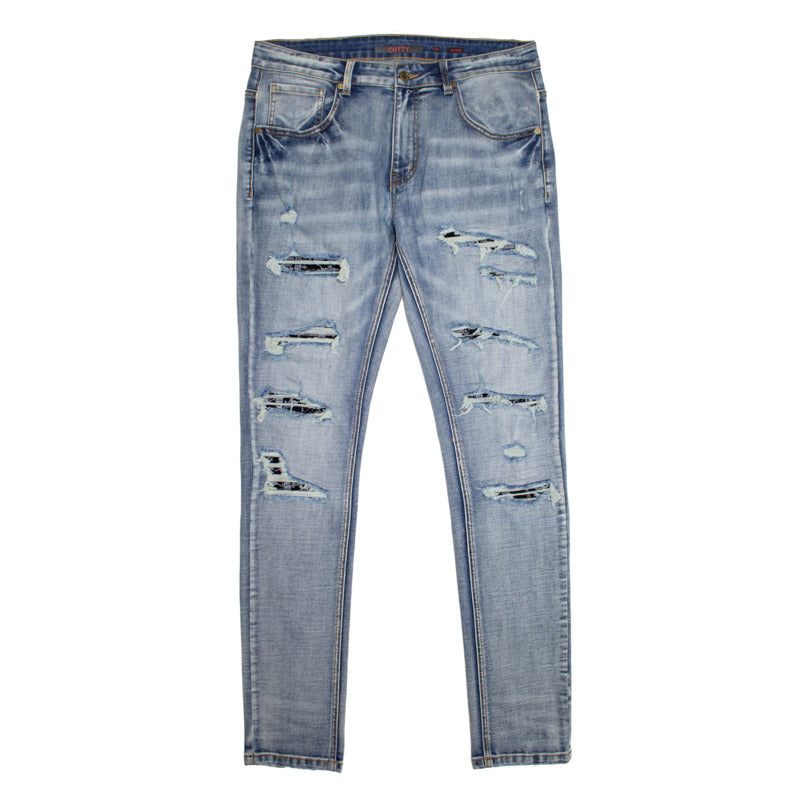 Cutty Men Thorny Rip & Repair Denim - Blue - 180013
