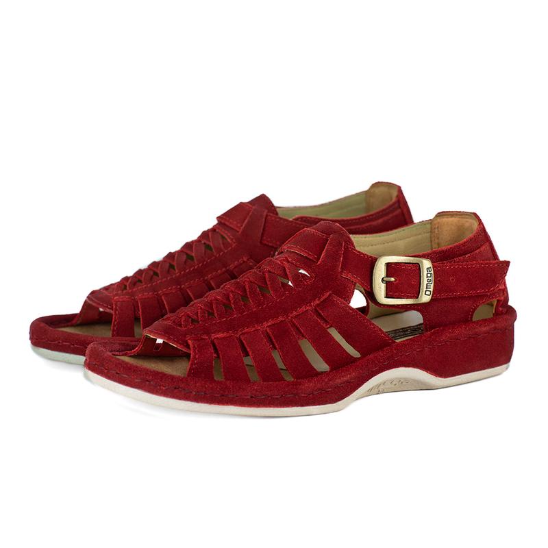 Omega Omom 021 Mens Sandal – Red Suede