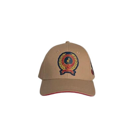 Polo 6 Panel Crest Equestrian Peak - Stone