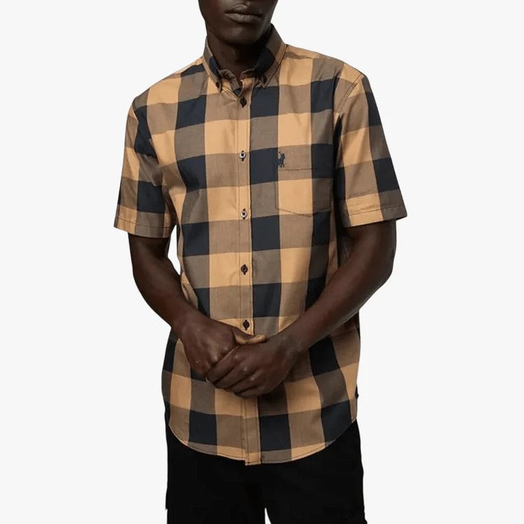 Polo Check Ss Shirt Boswell - Camel