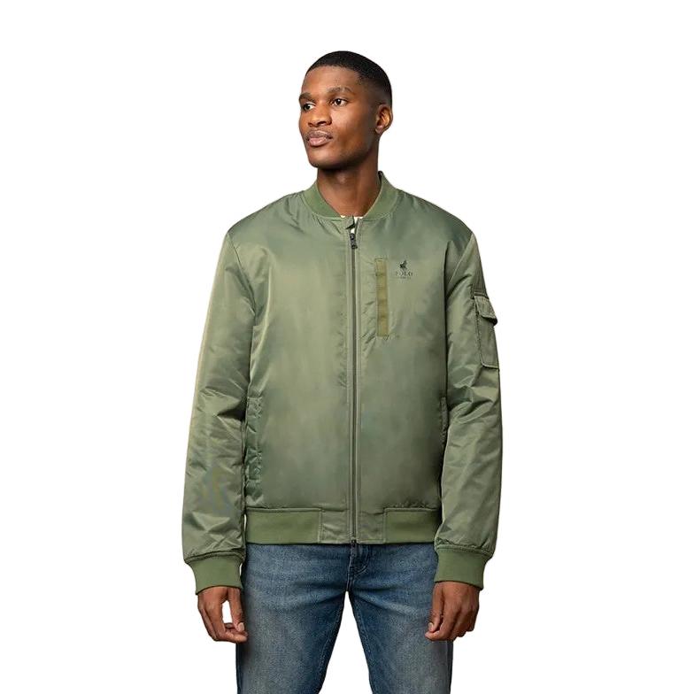Polo Jeans Co. Mens Long Sleeve Bomber Jacket - Green