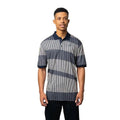 Polo Mens Abstract Stripe Double Mercerised Short Sleeve Golfer - Navy