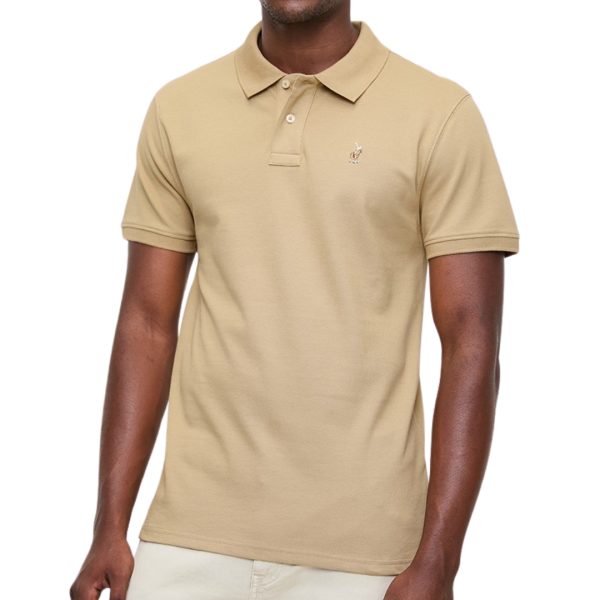 Polo Mens Essential Pique Short Sleeve Golfer - Stone