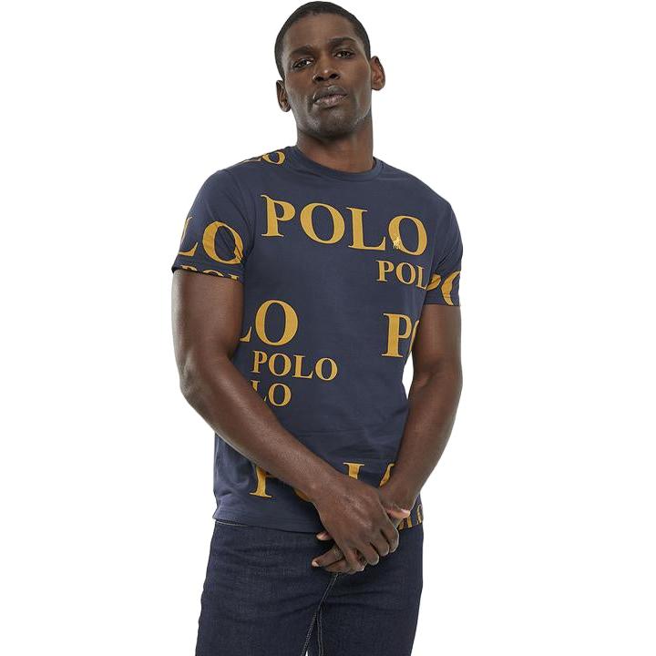 Polo Mens Logo Printed Short Sleeve Tee - Navy