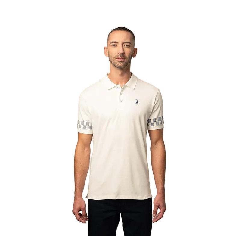 Polo Mens Monogram Short Sleeve Golfer - Off White