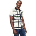 Polo Mens Printed Check Short Sleeve Golfer - White