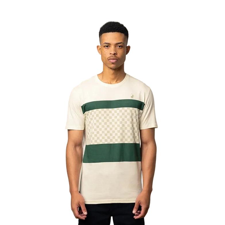 Polo Mens Stripe Crew Neck Short Sleeve Tee - Green