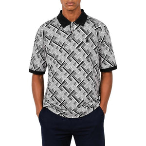 Polo Print Short Sleeve Mercerised Golfer - Grey