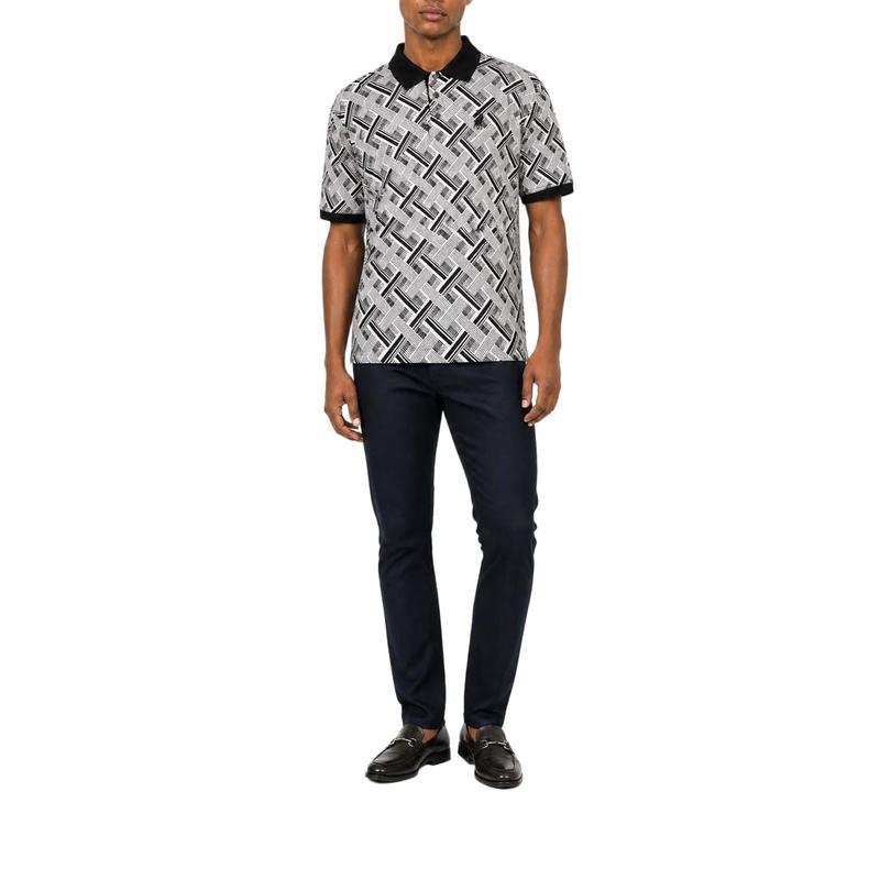 Polo Print Short Sleeve Mercerised Golfer - Grey - View 2