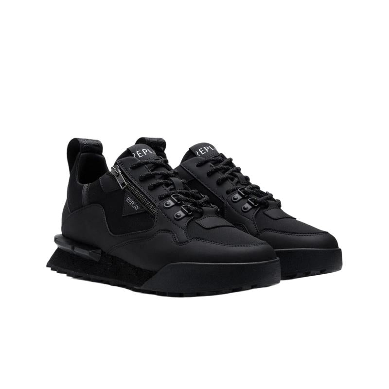 Replay Field Zip SA Sneakers - Black - Angled view