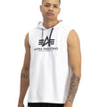 Alpha Industries Logo Hoodie Tank Top - White