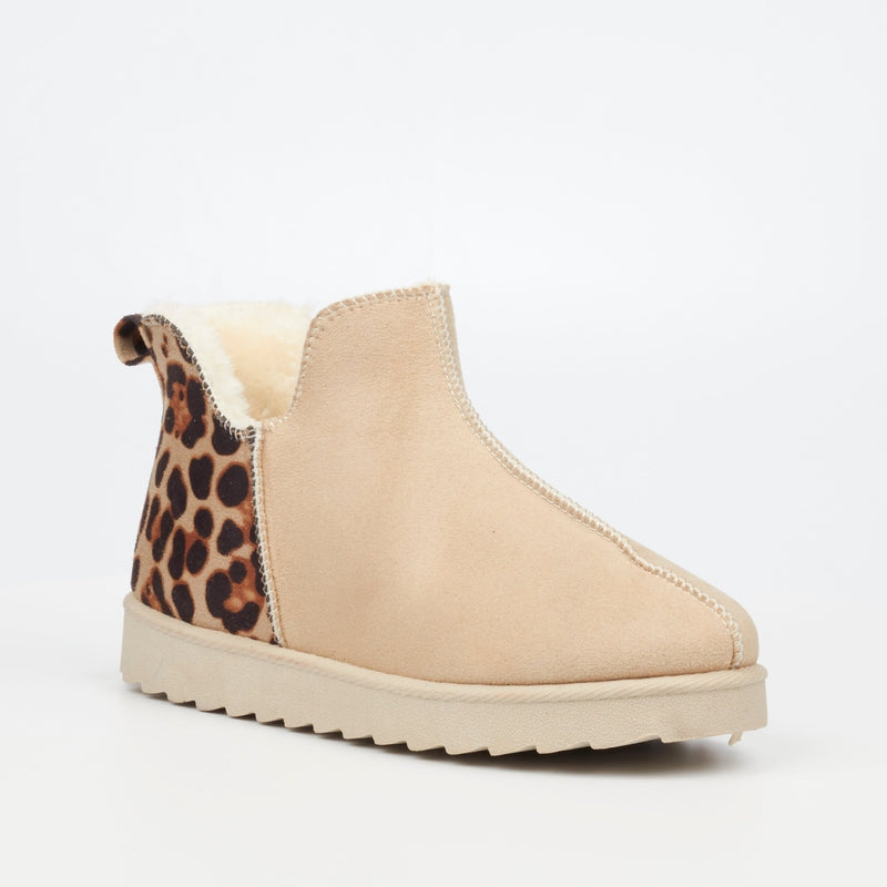 Butterfly Ankle Sleeper Boots - Nude