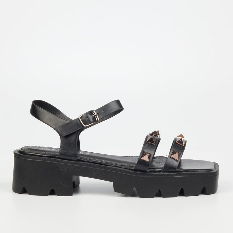 Rock & Co Thick Sole with diamond sturds -Black