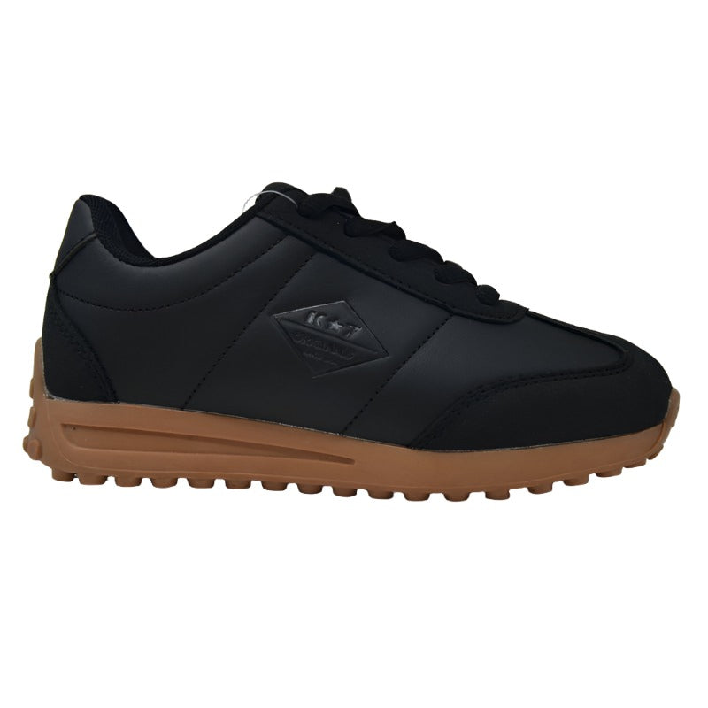 K*7 kids lace up Toffee sole sneaker -Black