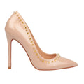 Miss Black  Patent Diamand studs Stiletto-Nude