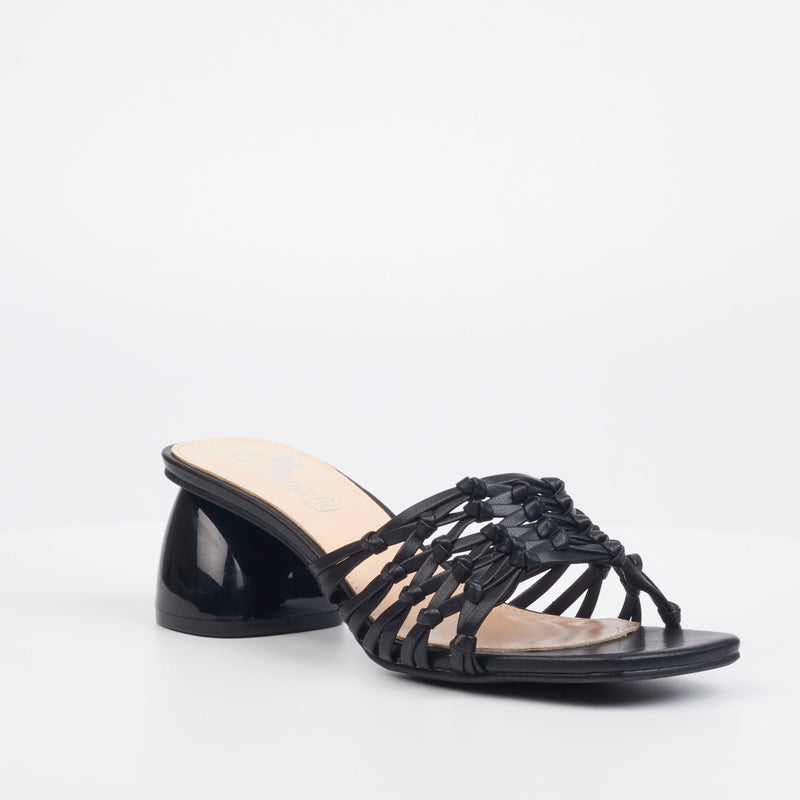 Butterfly Stripped Sandal- Black