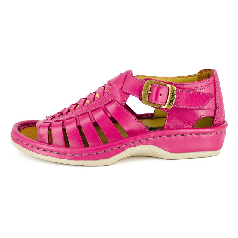 Omega Fassie Leather Soft Saddle Aurora Pink Sandal