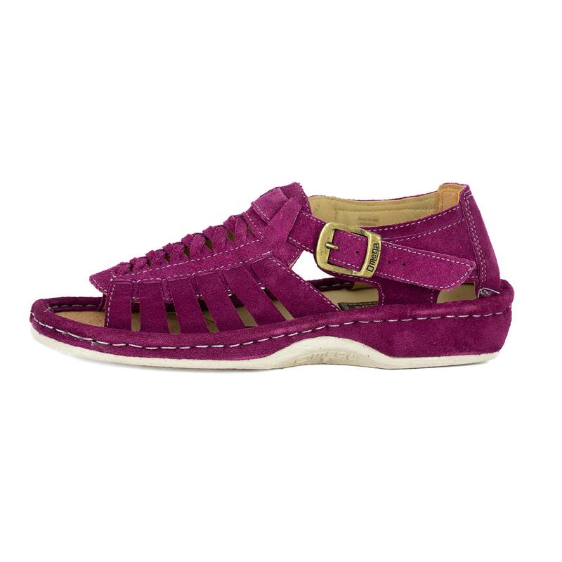 Omega Kgosi Leather Cerise Purple Suede Sandal