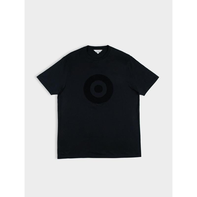 Ben Sheman Mens Target Towelling Applique Tee - Black