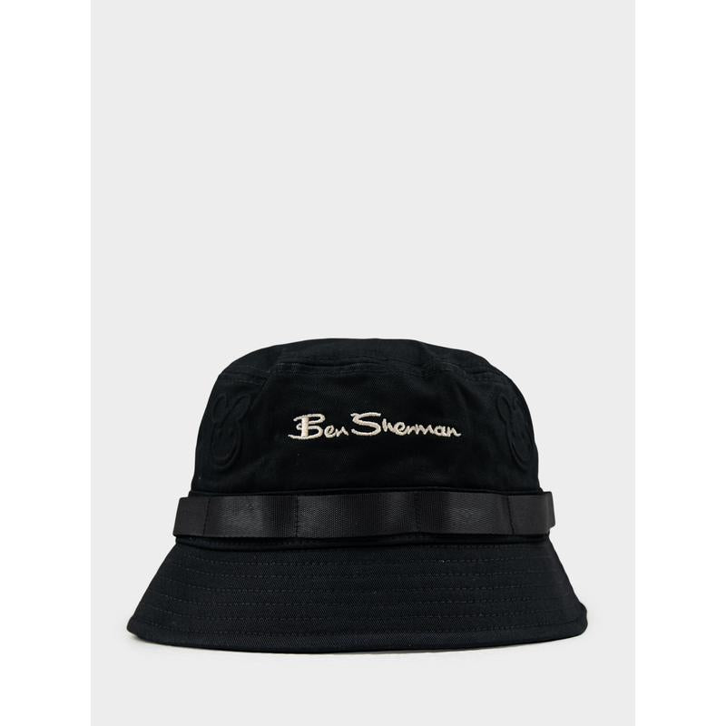 Ben Sherman Bear Embossed Bucket Hat - Black