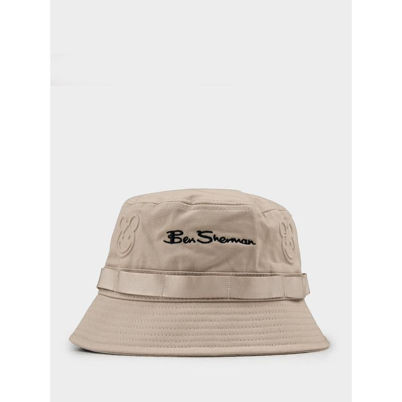 Ben Sherman Bear Embossed Bucket Hat - Cornstalk