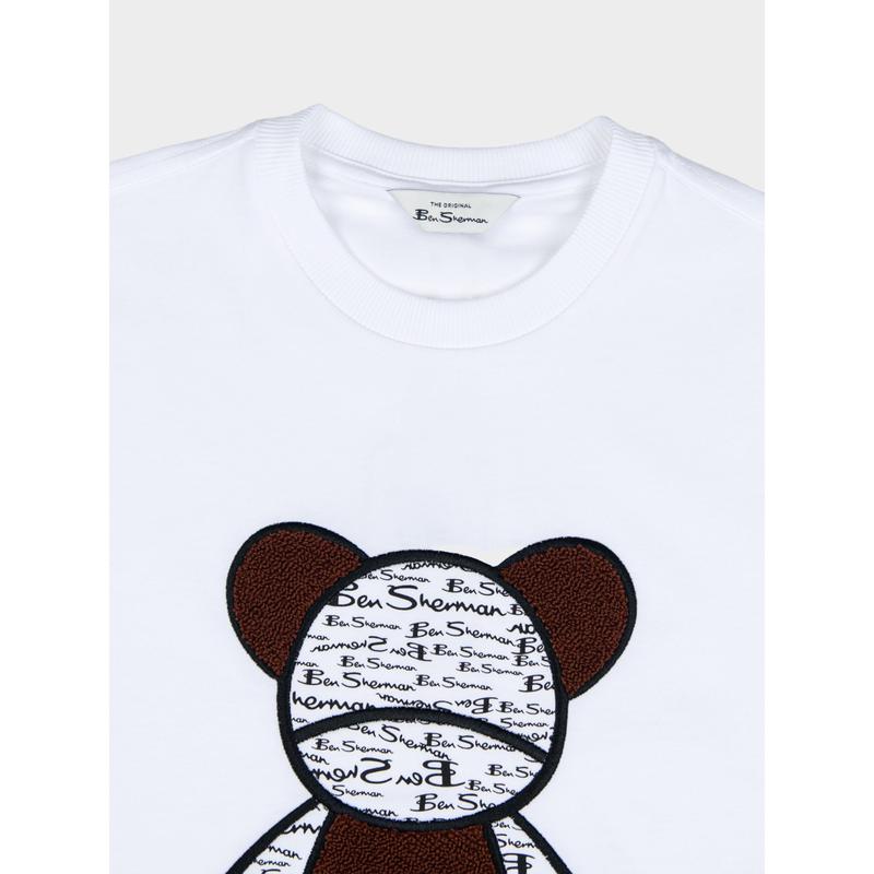 Ben Sherman Fur Bear Mens Tee Shirt - White