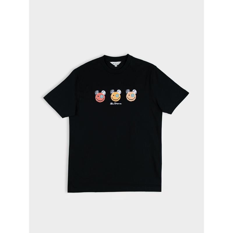 Ben Sherman Mens Happy Bears Tee Shirt - Black
