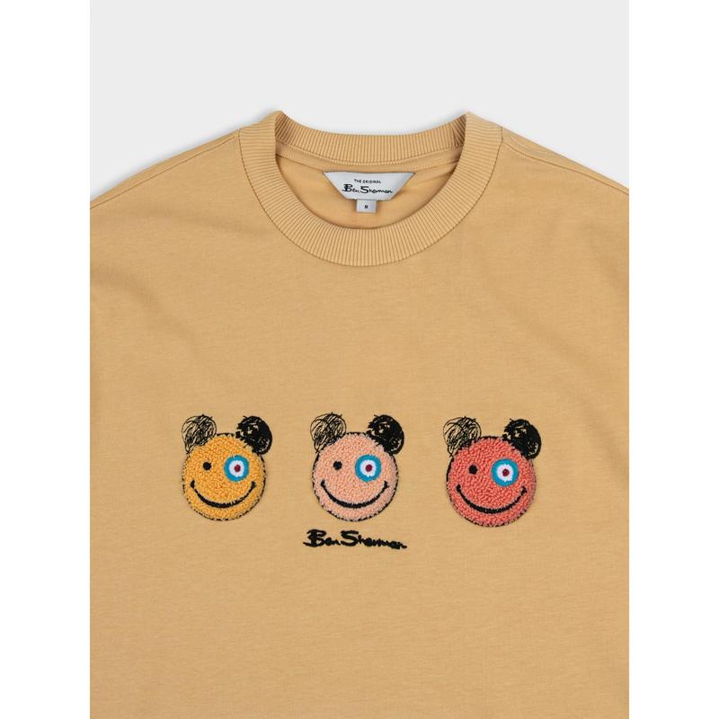 Ben Sherman Mens Happy Bears Tee Shirt - New Wheat