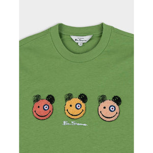 Ben Sherman Mens Happy Bears Tee Shirt - Piquant Green