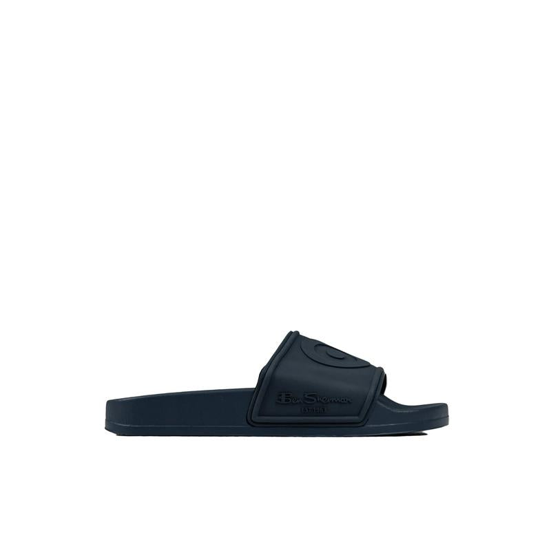 Ben Sherman Mens Shoes Target Embossed Slides - Navy