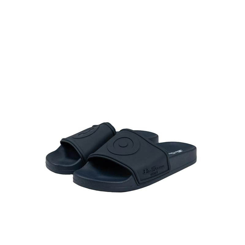 Ben Sherman Mens Shoes Target Embossed Slides - Navy