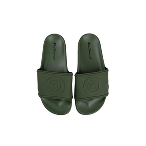 Ben Sherman Mens Shoes Target Embossed Slides - Olive