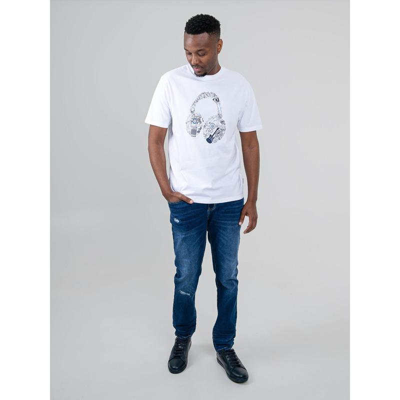 Ben Sherman Mens Typography Headphones - White