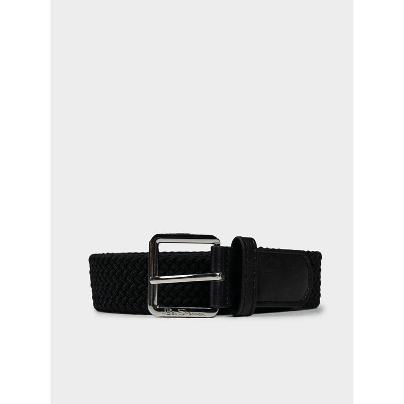 Ben Sherman Mens Woven Braided Belt - Black