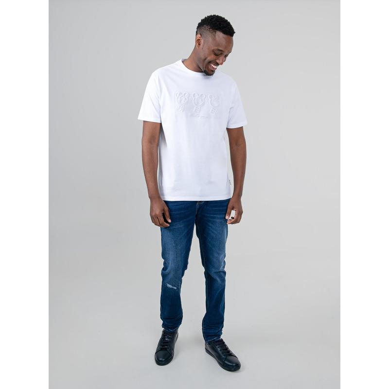 Ben Sherman Trio Bears Embossed Tee Shirt - White
