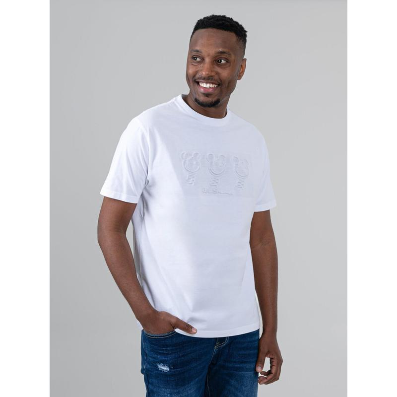 Ben Sherman Trio Bears Embossed Tee Shirt - White