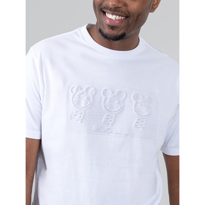 Ben Sherman Trio Bears Embossed Tee Shirt - White