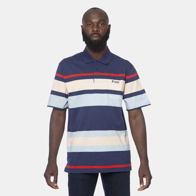 Crockett & Jones Mens Clothing Cody Short Sleeve Golfer - Navy Blue